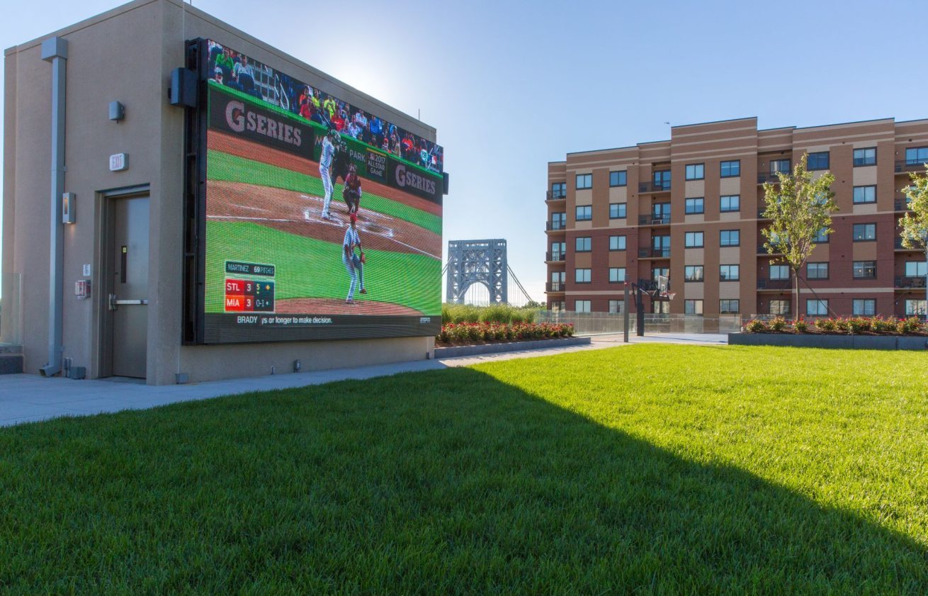 Roofdeck Theatre in The Modern luxury apartment Fort Lee, New Jersey